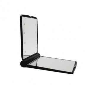 Specchio tascabile di alta qualità con illuminazione LED integrata, specchio a mano pieghevole